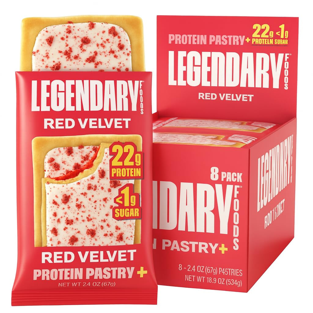 22G Protein Pastry+ Strawberry Low Carb Meal Replacement Bar, Low Glycemic, Gluten Free Protien Snacks - Healthy Keto Snack Box, 8X Zero Sugar Energy Bars - Bariatric Diabetic Friendly