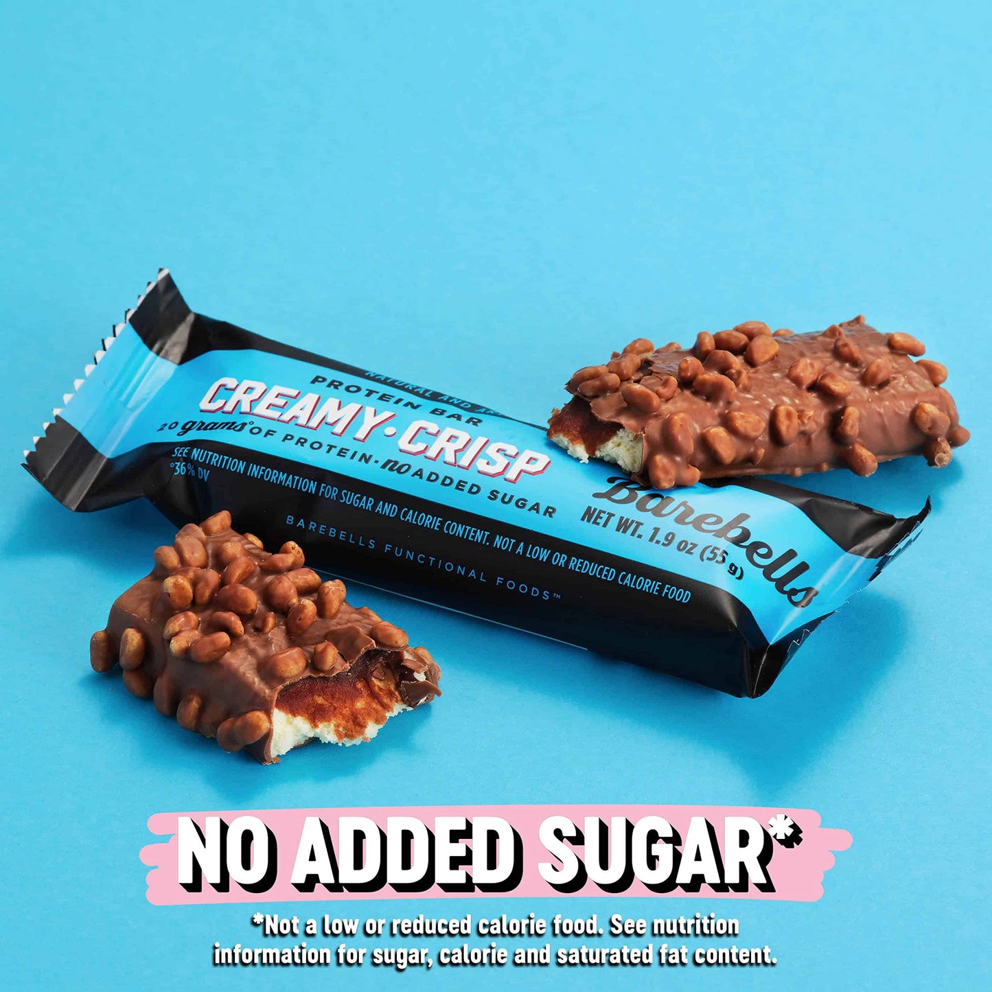 Protein Bars Creamy Crisp - 12 Count, 20G High Protein Treats - Chocolate Nutrition Bar with 1G Total Sugars - On-The-Go Breakfast or Post-Workout Snack