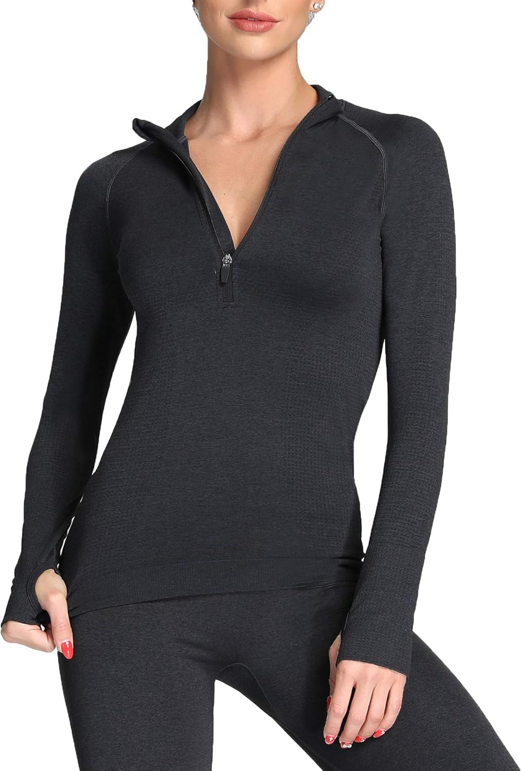 Workout Long Sleeve Shirts for Women Fall Athletic Gym Yoga Running Seamless Tee T-Shirt Tops