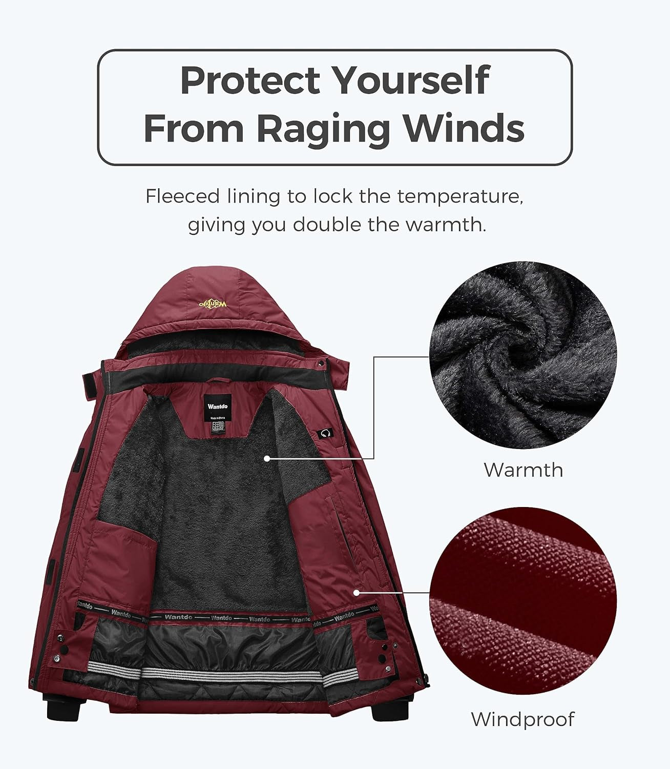 Women'S Mountain Waterproof Ski Jacket Windproof Rain Winter Warm Hooded 