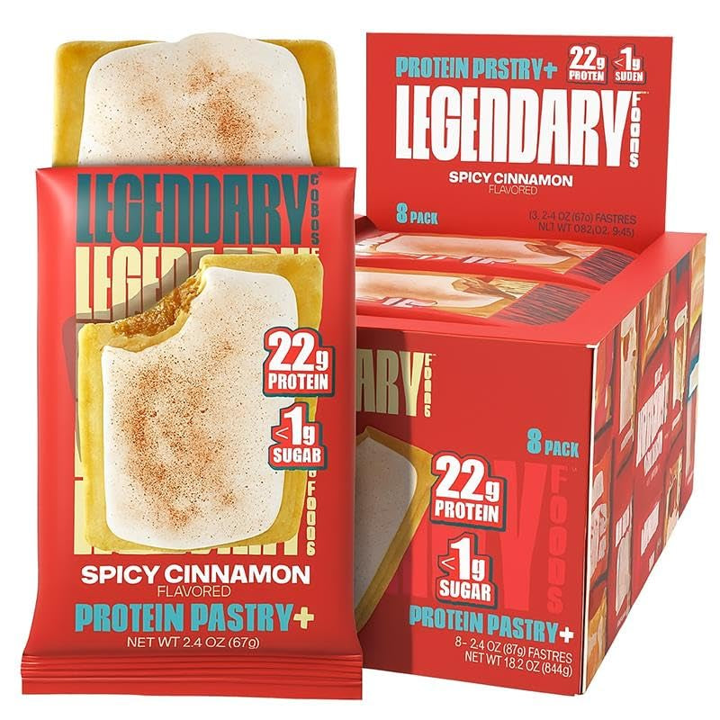 22G Protein Pastry+ Strawberry Low Carb Meal Replacement Bar, Low Glycemic, Gluten Free Protien Snacks - Healthy Keto Snack Box, 8X Zero Sugar Energy Bars - Bariatric Diabetic Friendly