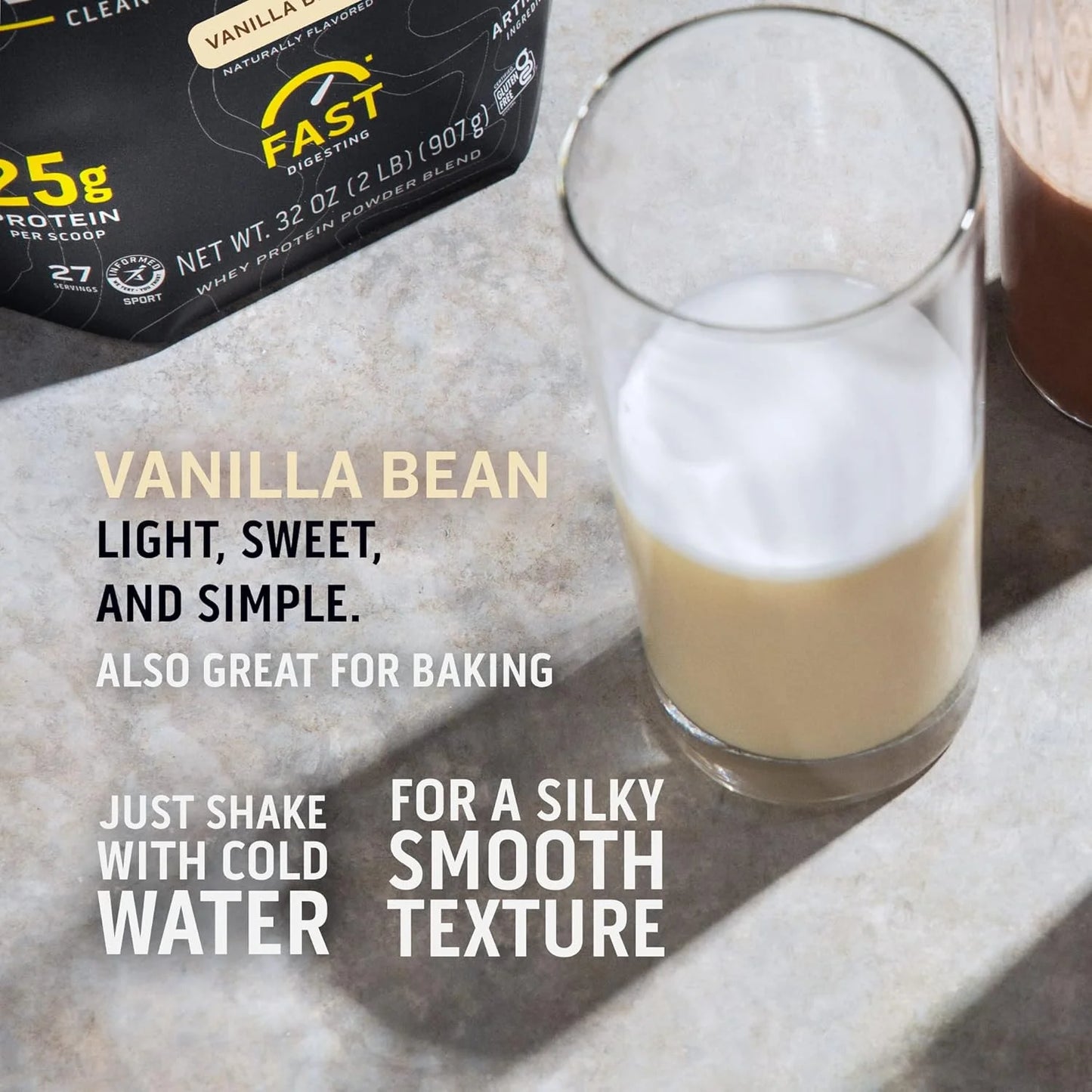 Ascent Native Fuel Whey Protein Isolate Powder, Vanilla Bean, 1 Lb