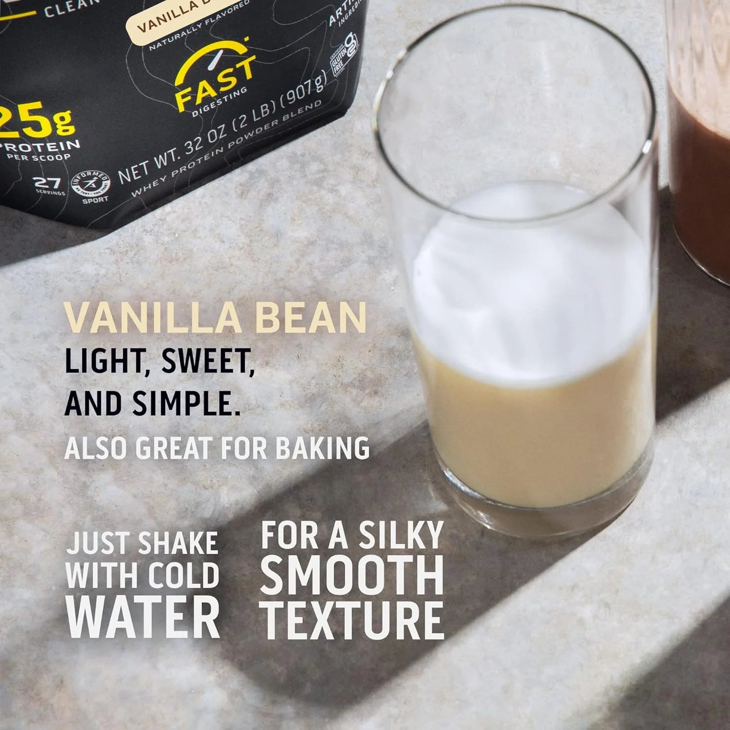 Ascent Native Fuel Whey Protein Isolate Powder, Vanilla Bean, 1 Lb