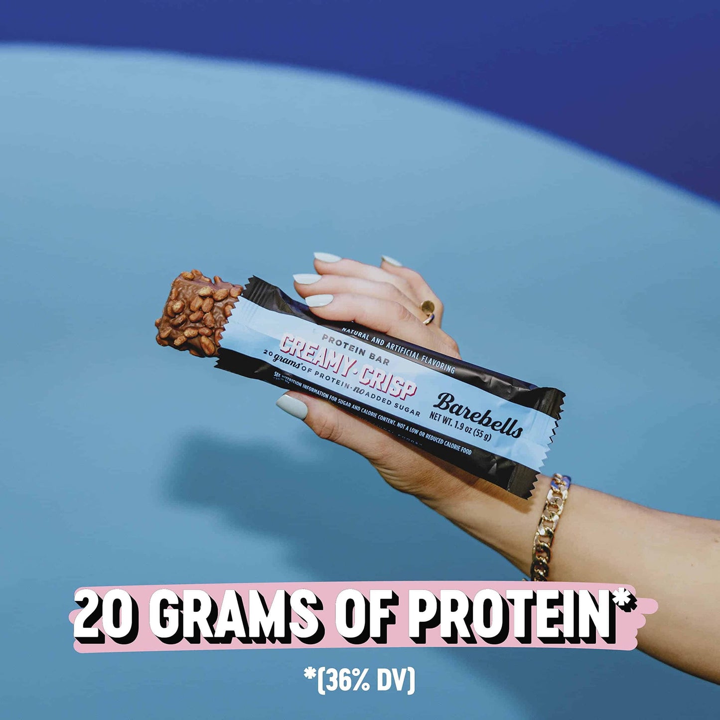 Protein Bars Creamy Crisp - 12 Count, 20G High Protein Treats - Chocolate Nutrition Bar with 1G Total Sugars - On-The-Go Breakfast or Post-Workout Snack
