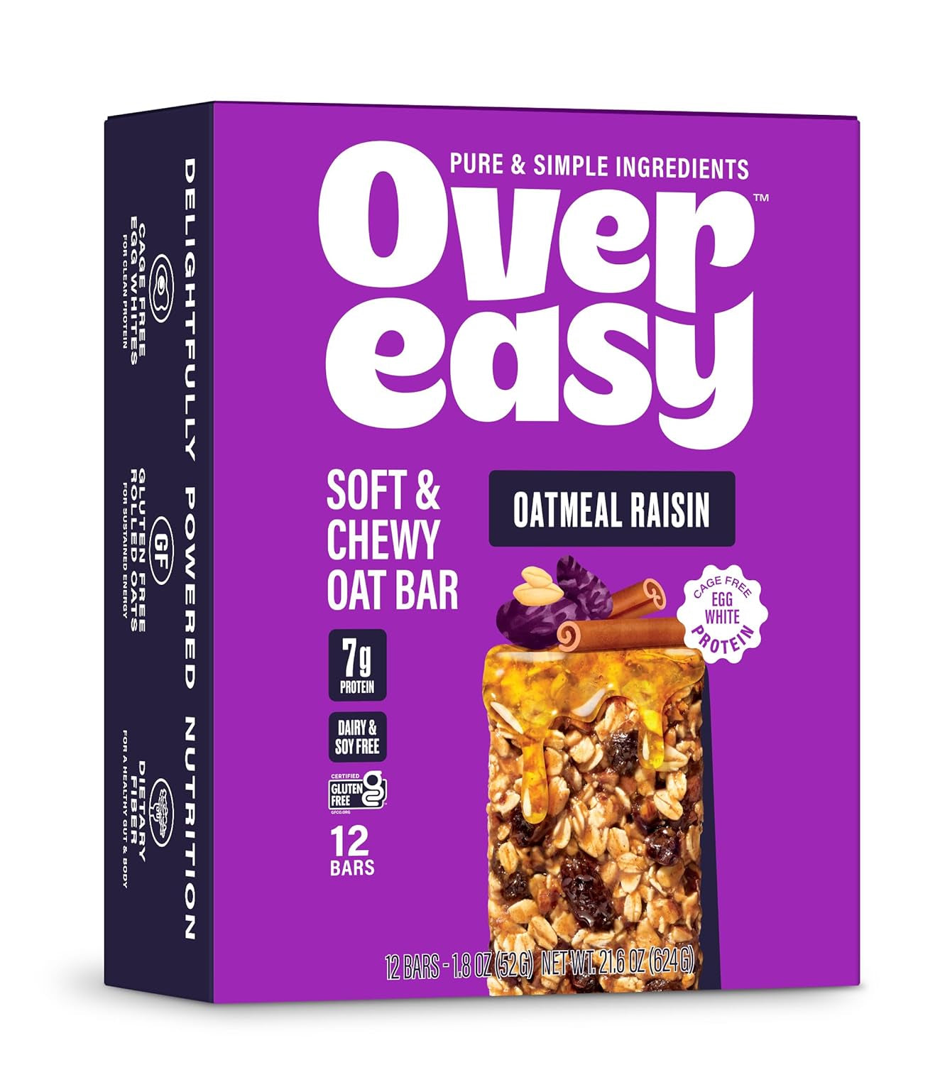 Soft and Chewy Oatmeal Breakfast Bars - Granola and Protein Bars -12 Energy Snack Bars - Clean, Organic, Gluten Free, Dairy Free, Soy Free and Kosher (Variety Pack, 12 Count)