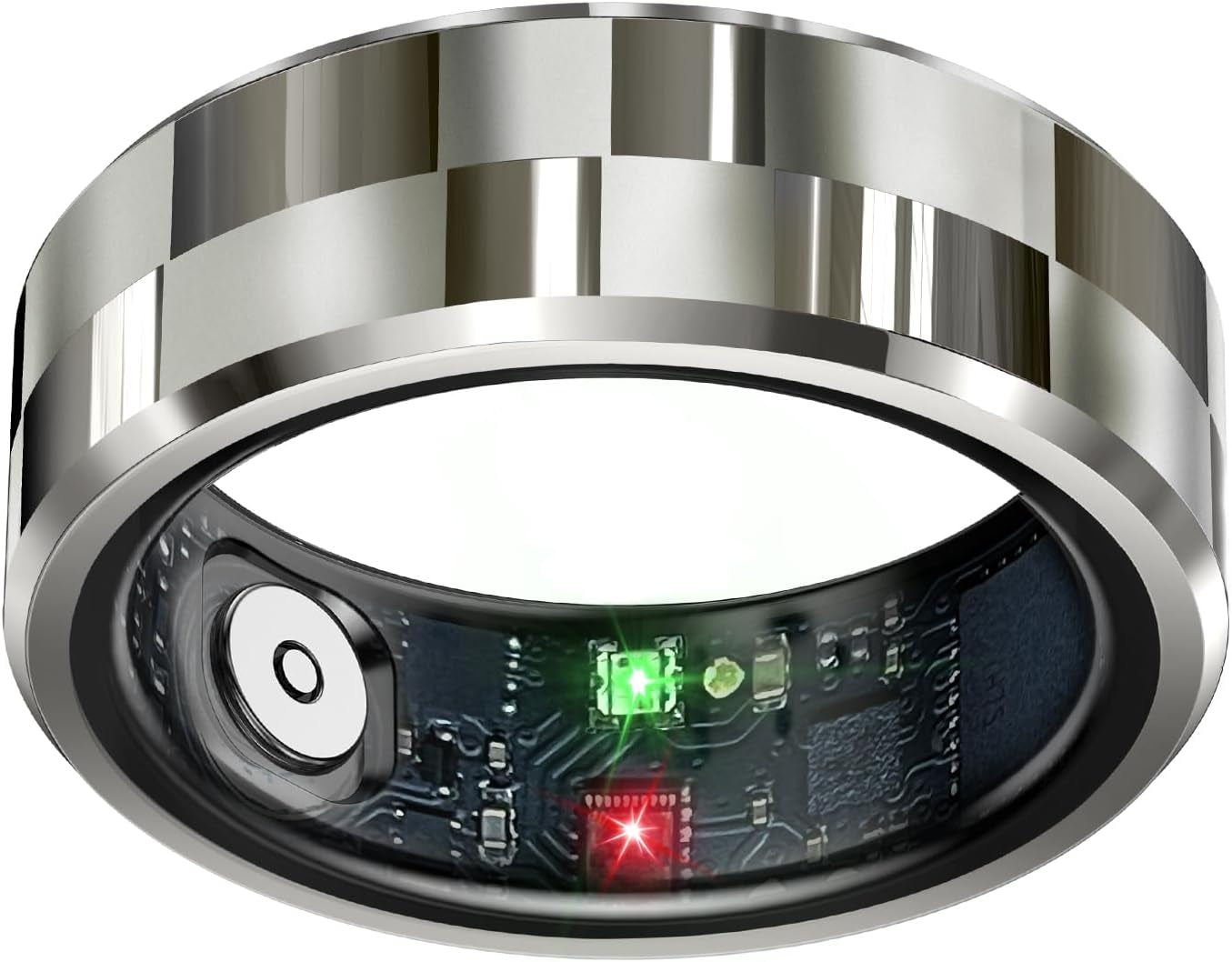Sleep Tracker Ring with Heart Rate, Waterproof Fitness Ring for Activity Monitoring/Steps/Distance/Calories, Air Gestures, up to 7-Day Battery, for Ios Android (Silver,#12)
