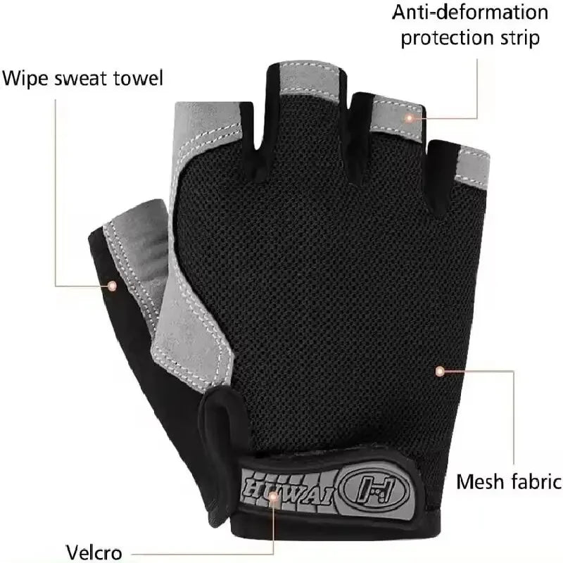 Professional Breathable Anti-Slip Half Finger Gloves for Cycling and Fishing - Unisex Design