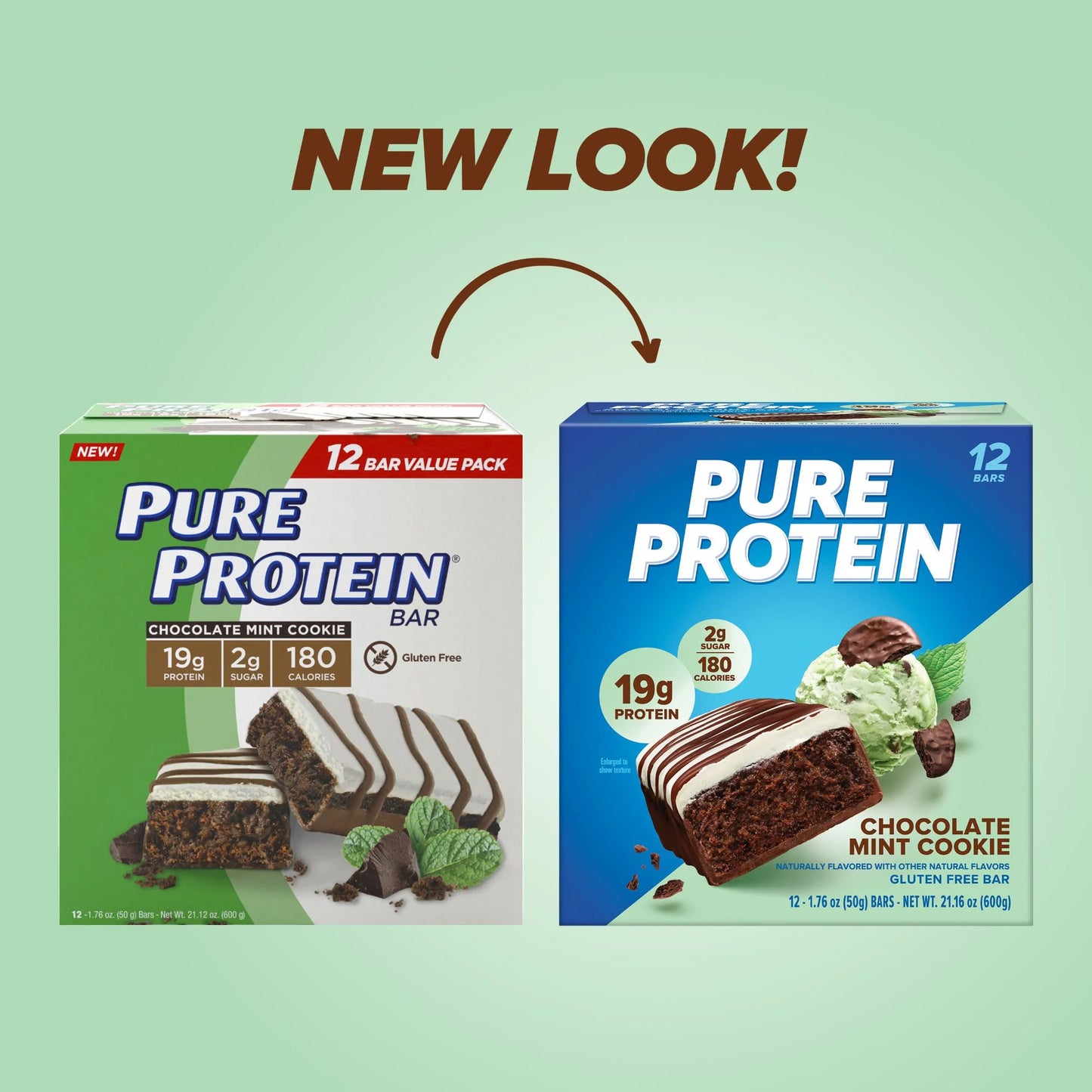 Bars, Chocolate Mint Cookie, 19G Protein, 1.76 Oz, 12 Ct