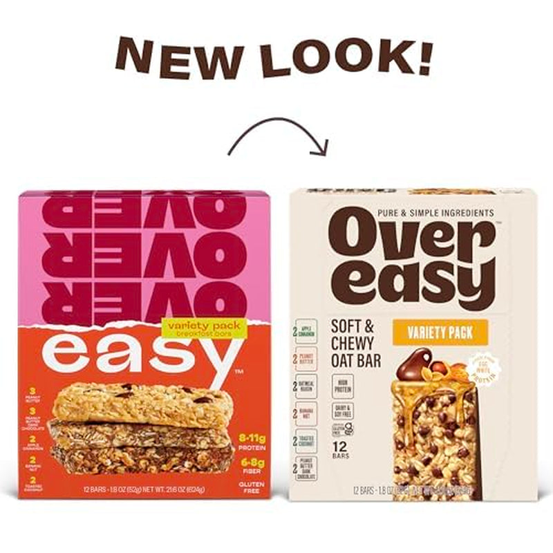 Soft and Chewy Oatmeal Breakfast Bars - Granola and Protein Bars -12 Energy Snack Bars - Clean, Organic, Gluten Free, Dairy Free, Soy Free and Kosher (Variety Pack, 12 Count)