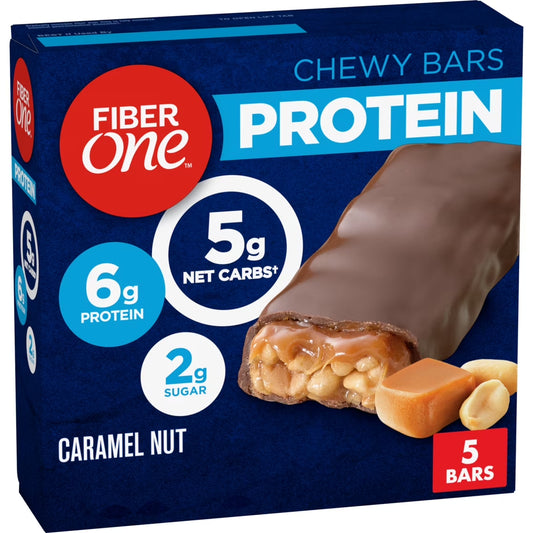 Chewy Protein Bars, Caramel Nut, Protein Snacks, 1.17 Oz, 5 Ct