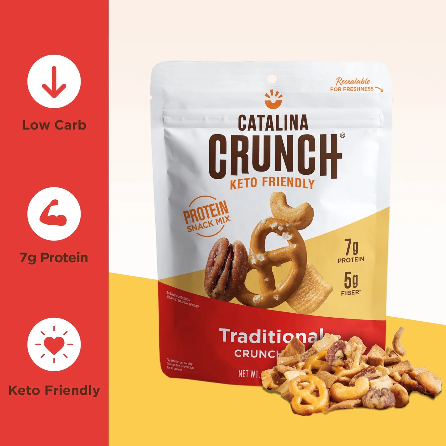 Mix Traditional Keto Snack Mix | Keto Friendly, Low Carb, Protein Snacks, 5.25 Oz (Pack of 3)