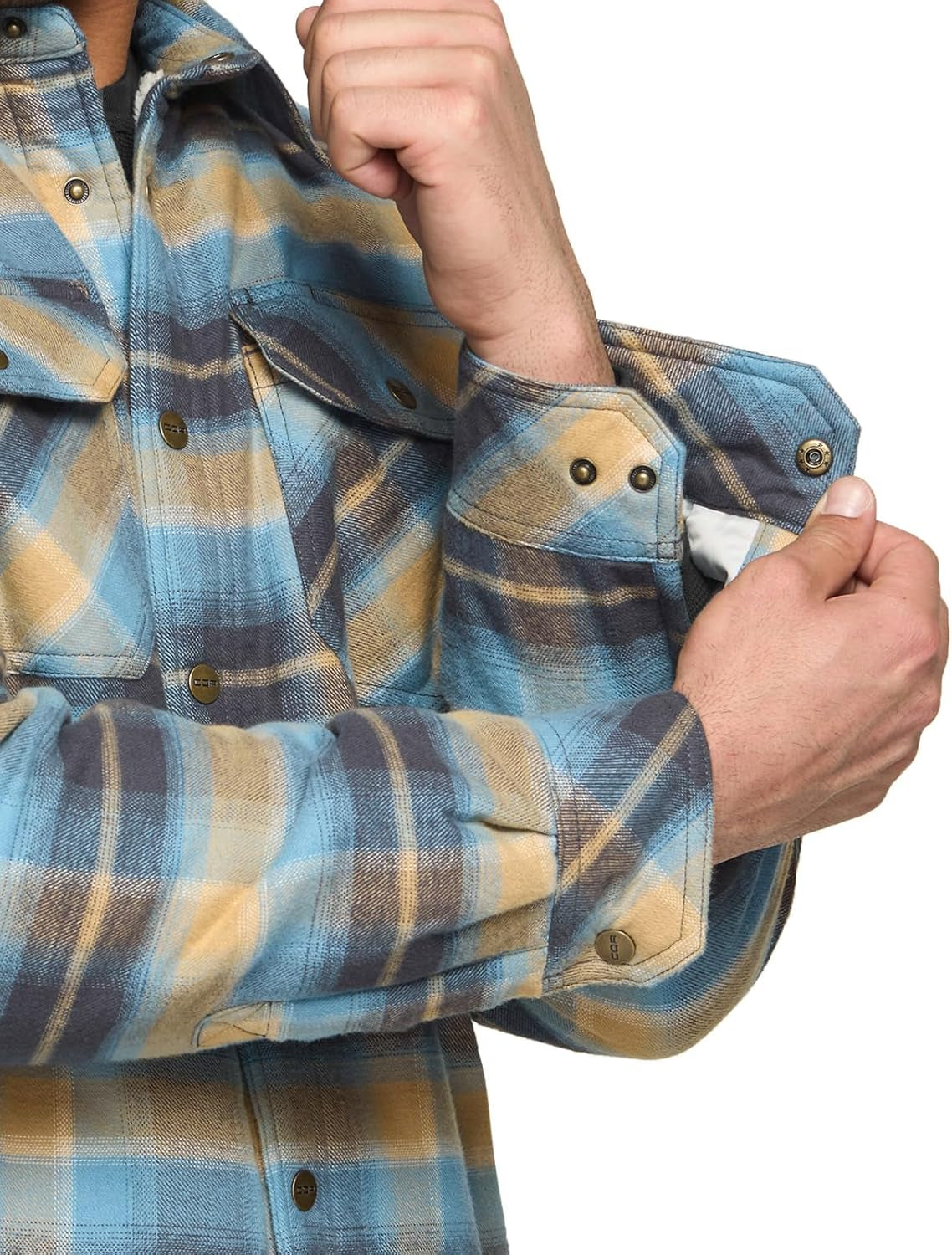 Men'S Plaid Flannel Shirt Jacket, Long Sleeve Soft Warm Sherpa/Quilted Lined, Button Up/Zip-Front