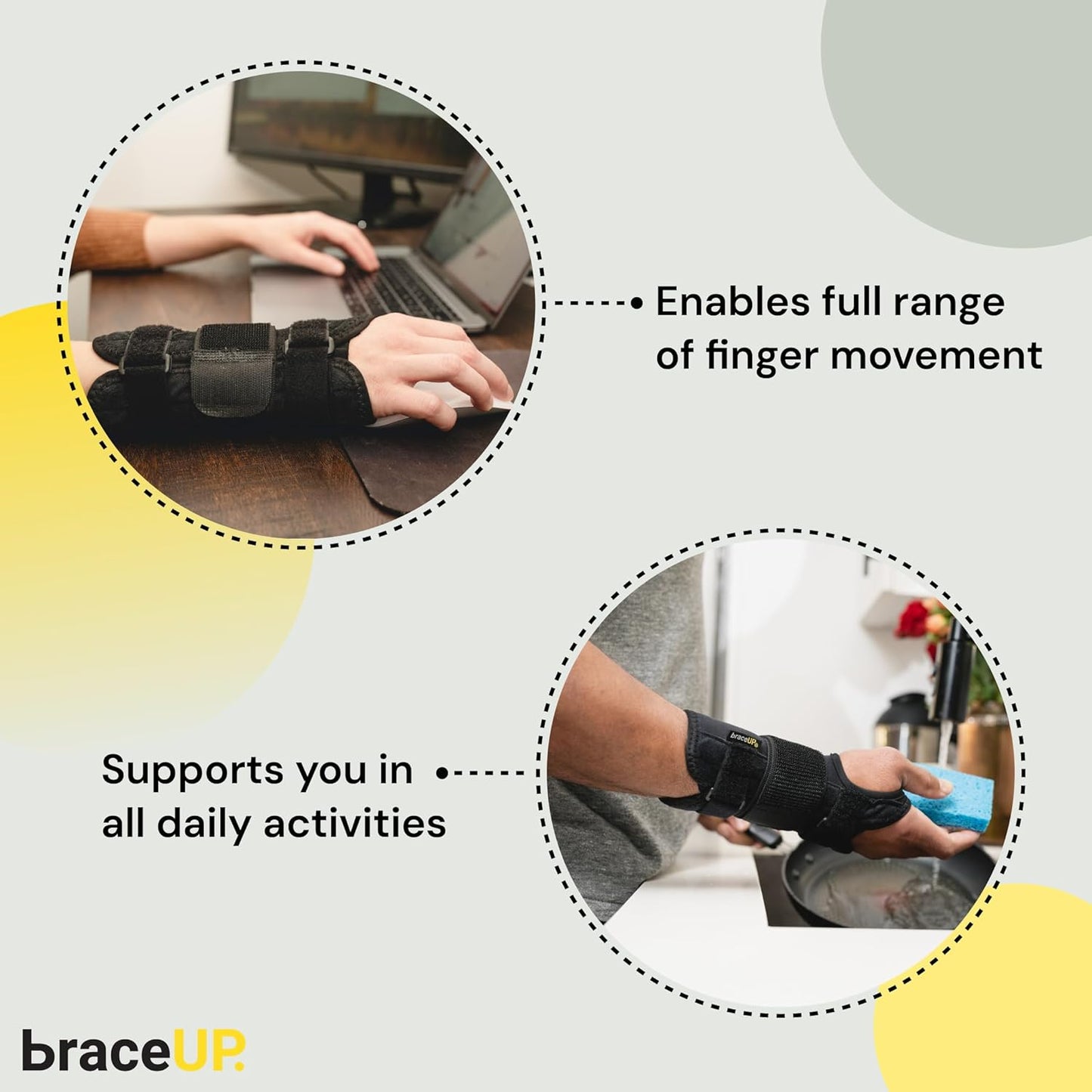 Carpal Tunnel Wrist Brace - Metal Wrist Splint for Hand and Wrist Support and Tendonitis Arthritis Pain Relief