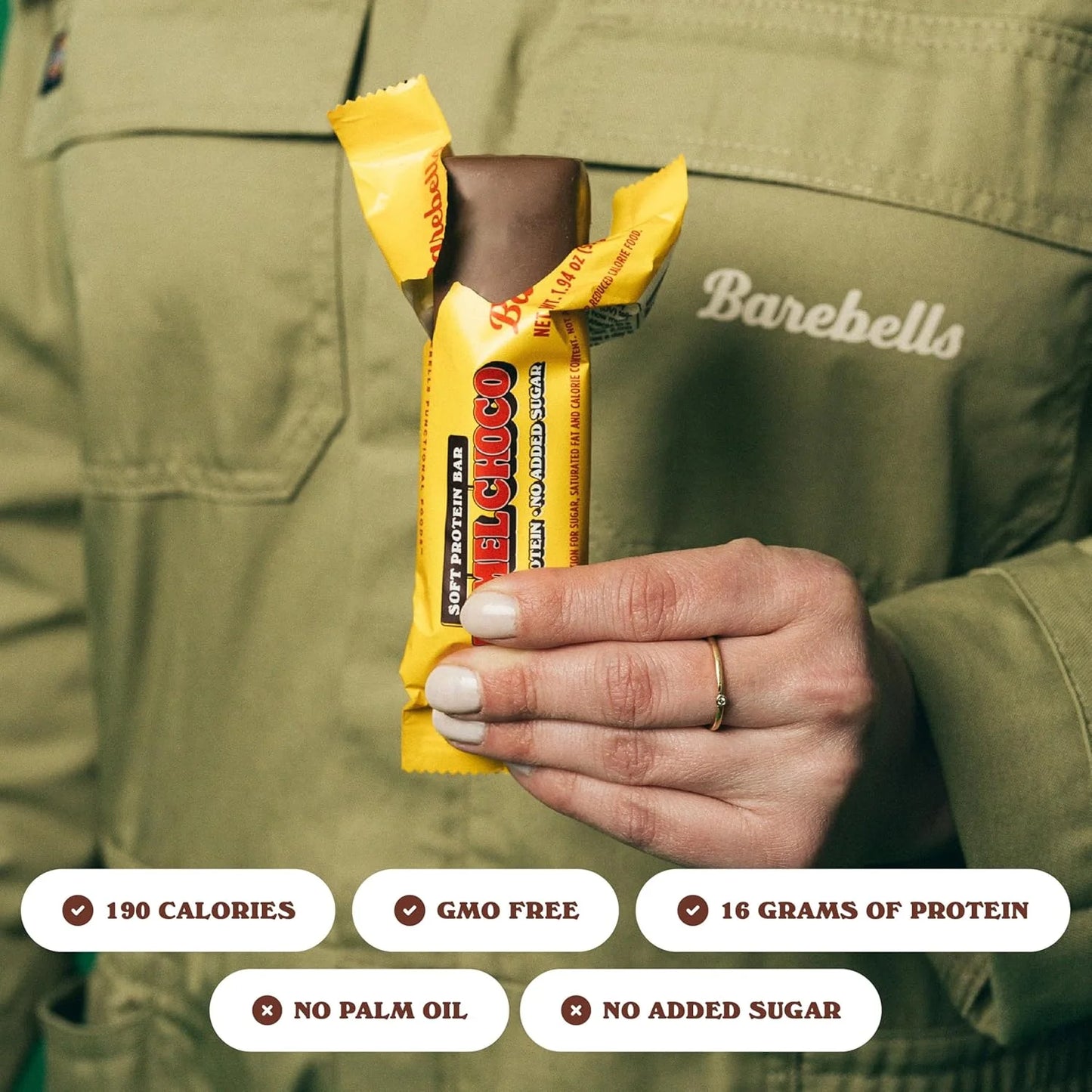 Soft Protein Bars Caramel Choco - 12 Count, 1.9Oz Bars - Protein Snacks with 16G of High Protein - Fluffy Chocolate Protein Bar with 2G of Total Sugars - Soft Protein Snack & Breakfast Bars