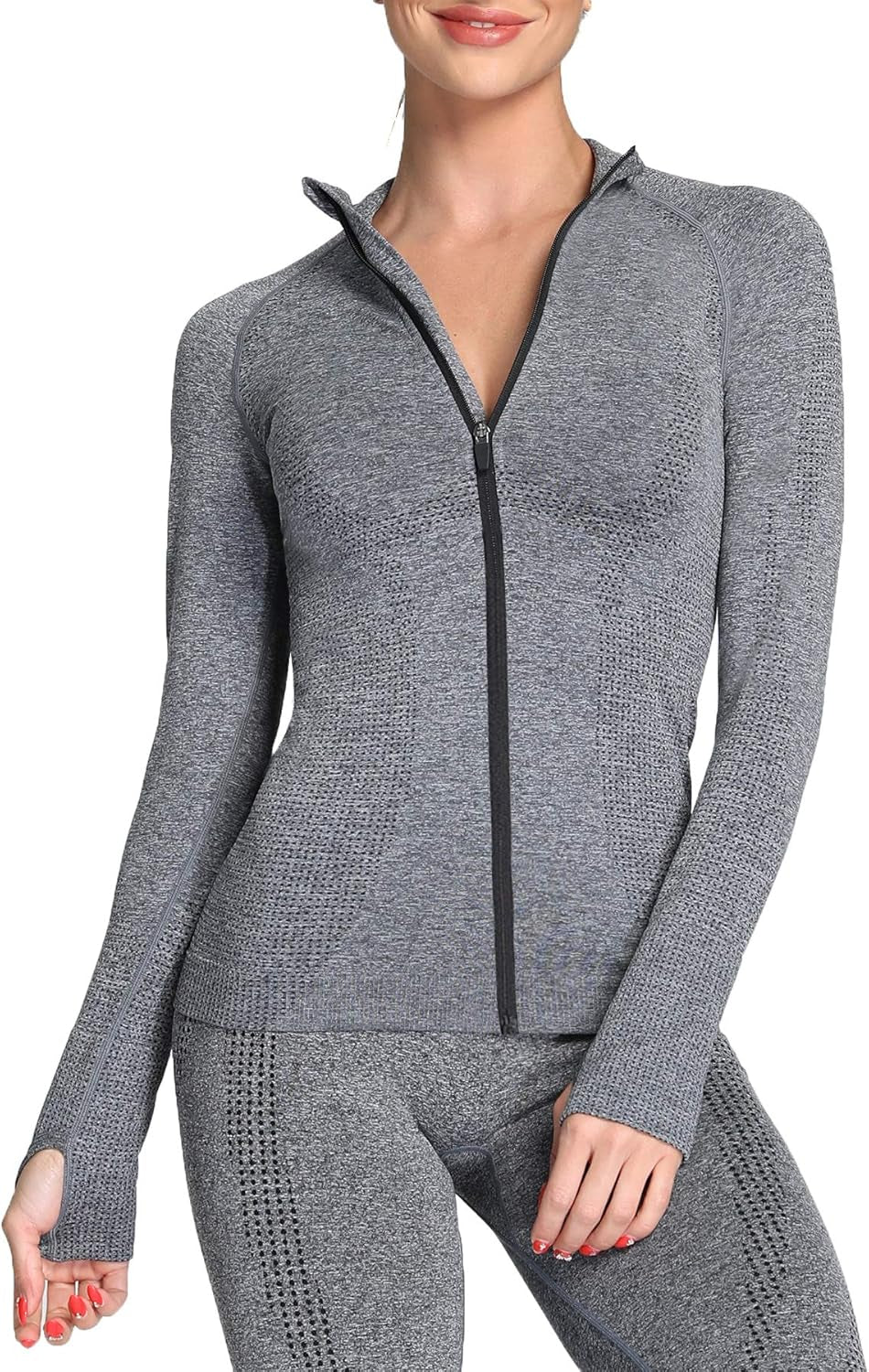 Workout Long Sleeve Shirts for Women Fall Athletic Gym Yoga Running Seamless Tee T-Shirt Tops
