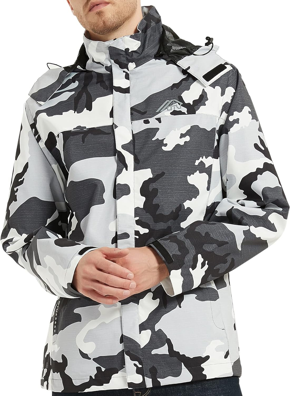 Men's Lightweight Waterproof Hooded Rain  Raincoat 