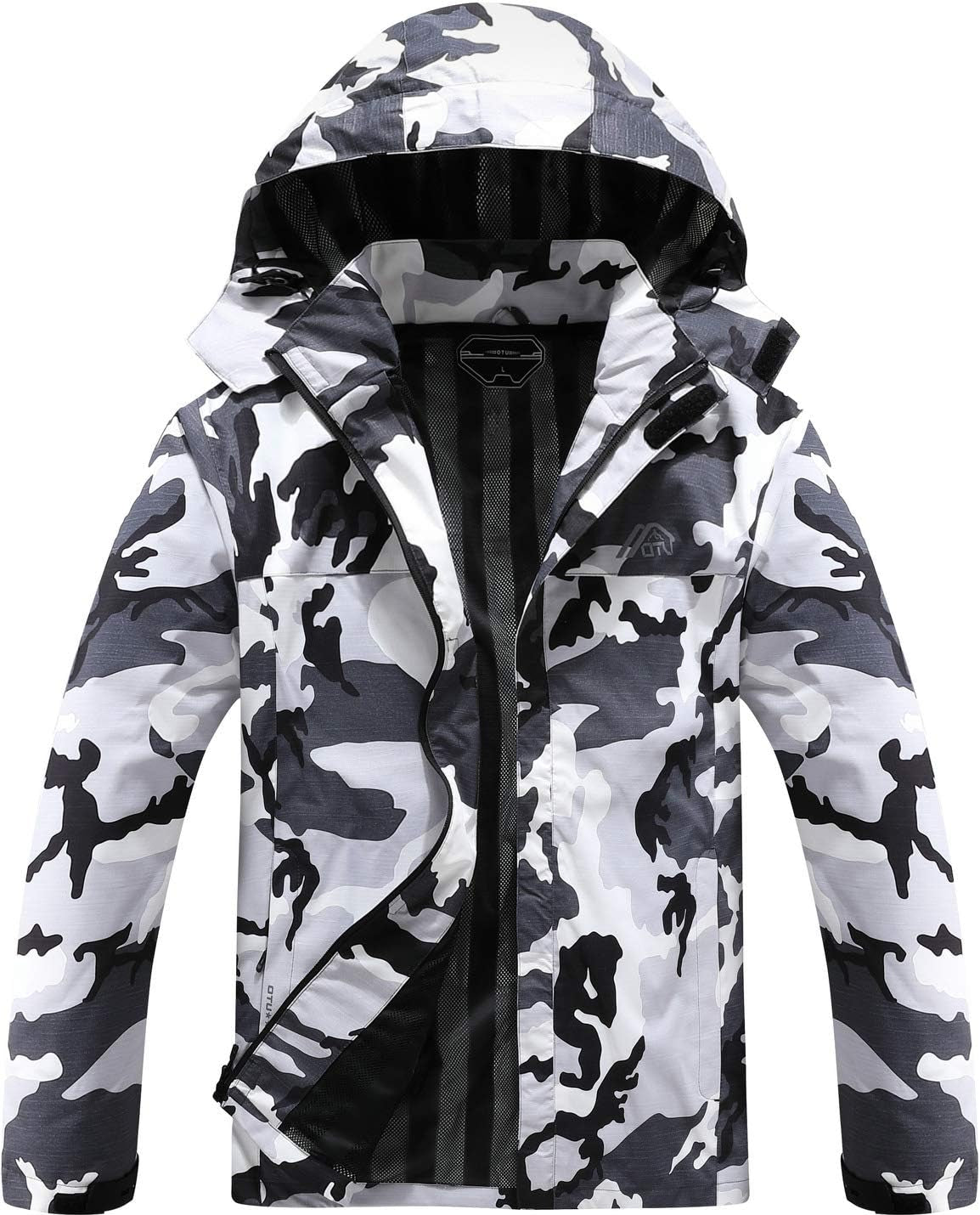 Men's Lightweight Waterproof Hooded Rain  Raincoat 