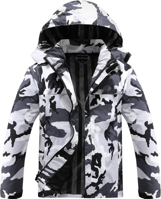 Men's Lightweight Waterproof Hooded Rain  Raincoat 