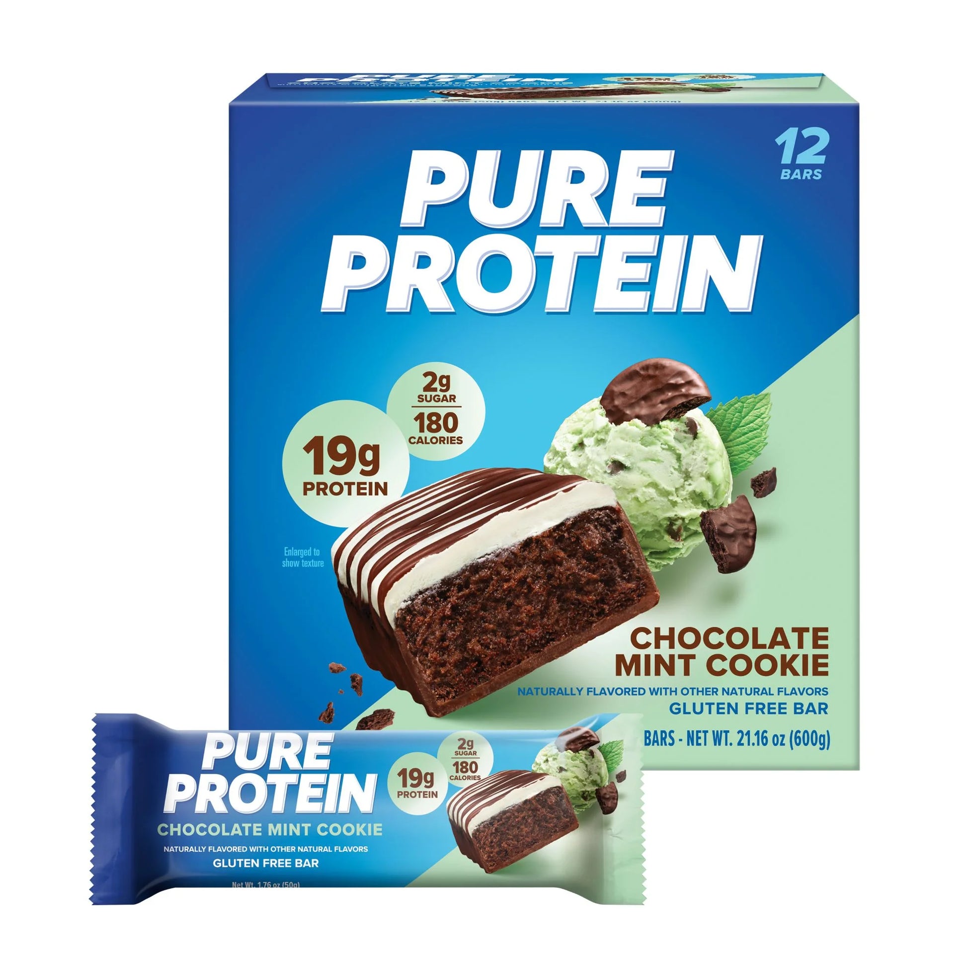 Bars, Chocolate Mint Cookie, 19G Protein, 1.76 Oz, 12 Ct