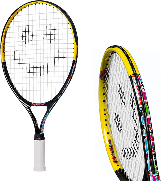 Kids Tennis Racket with Training Videos – Aluminum Youth Tennis Racket with Neoprene Handle for Children Age 5-12 – Learn Faster and Play Better