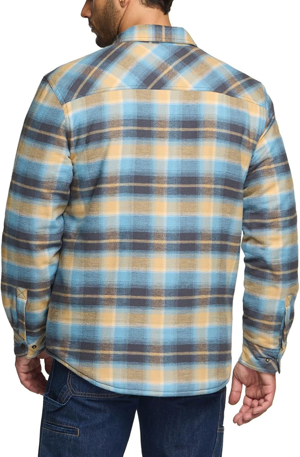 Men'S Plaid Flannel Shirt Jacket, Long Sleeve Soft Warm Sherpa/Quilted Lined, Button Up/Zip-Front