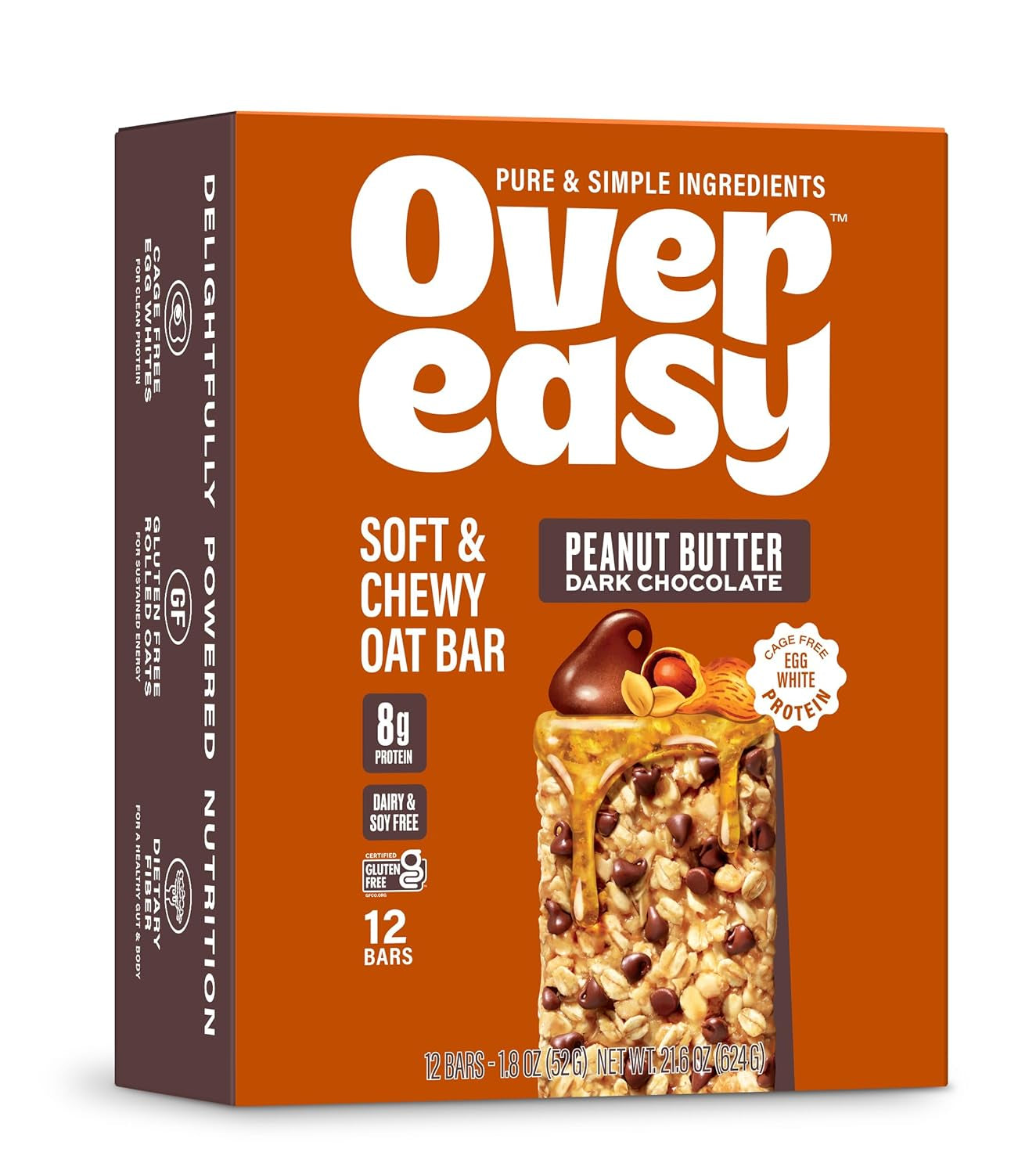 Soft and Chewy Oatmeal Breakfast Bars - Granola and Protein Bars -12 Energy Snack Bars - Clean, Organic, Gluten Free, Dairy Free, Soy Free and Kosher (Variety Pack, 12 Count)