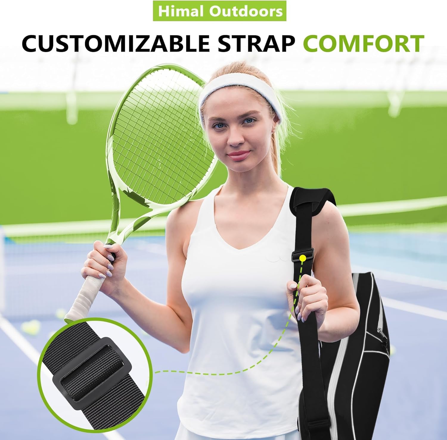 3 Racquet Tennis Bag with Protective Pad