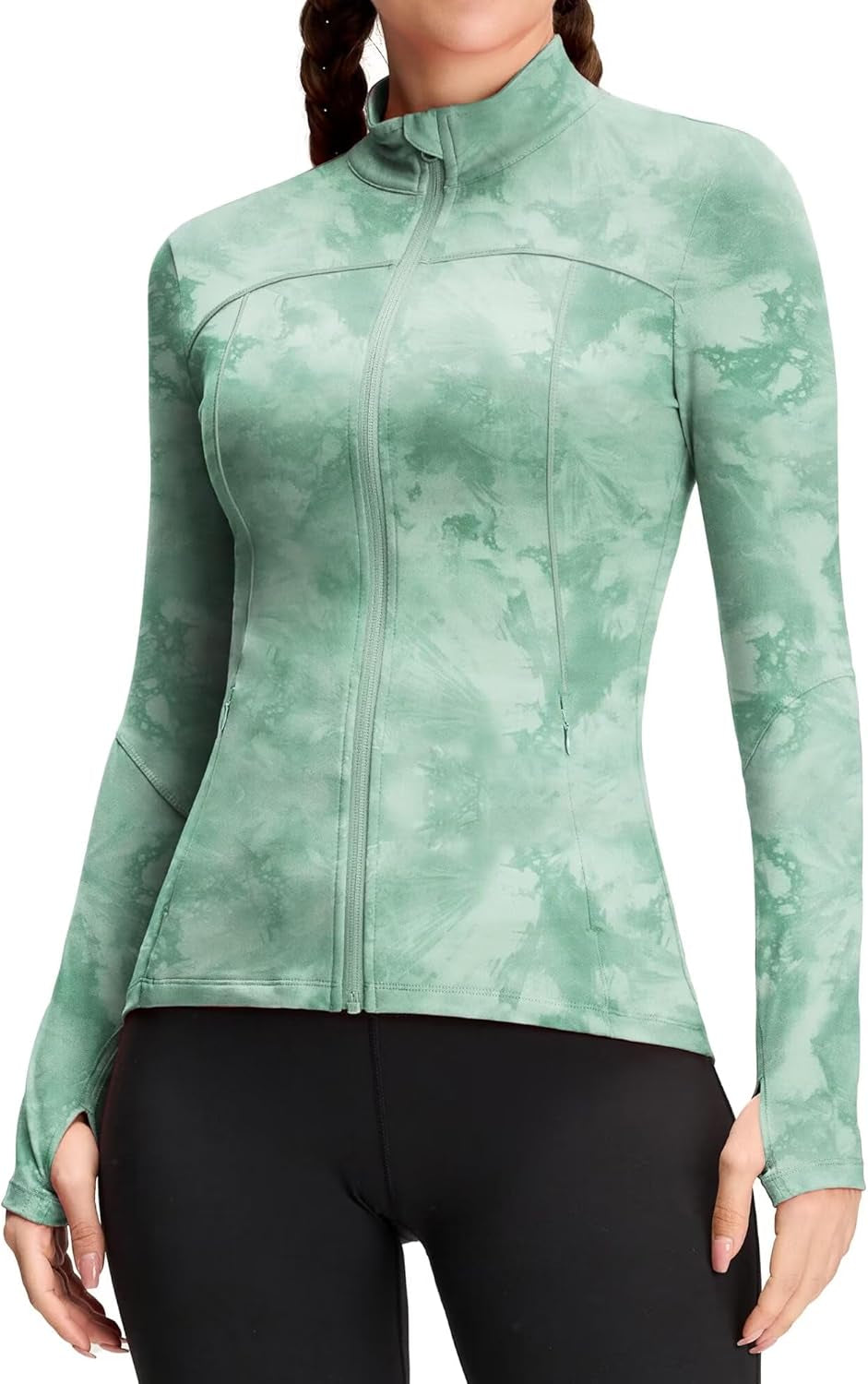 Womens Running Jackets Athletic Workout Scrub Jacket Track Full Zip up Gym for Women Yoga Top