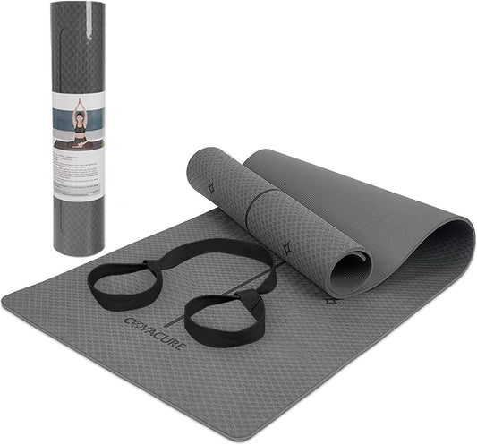 Yoga Mat - Non Slip Thick Yoga Mat with Adjustbale Carrying Strap, Eco Friendly, Anti-Tear Proof Workout, Pilates and Exercises