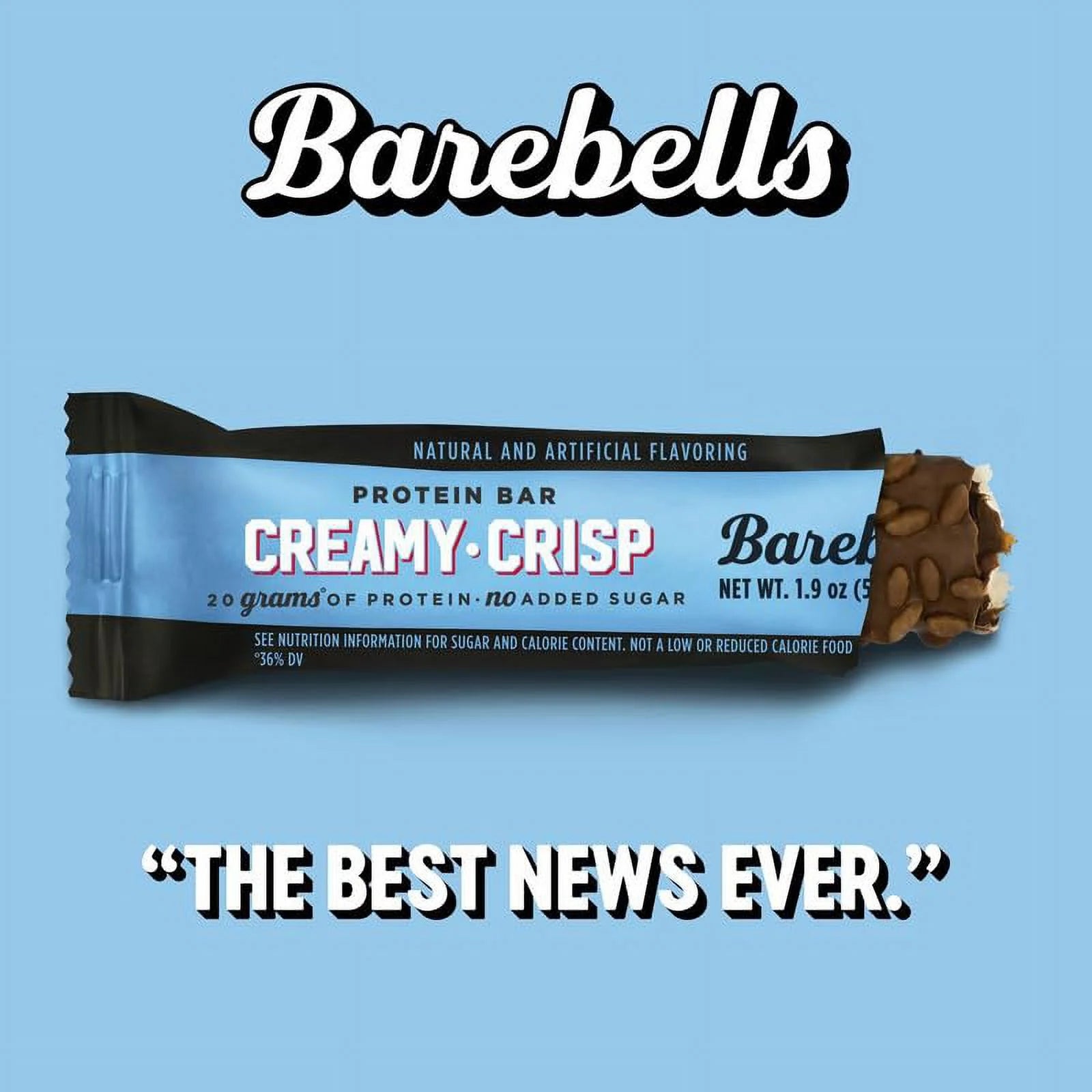 Protein Bars Creamy Crisp - 12 Count, 20G High Protein Treats - Chocolate Nutrition Bar with 1G Total Sugars - On-The-Go Breakfast or Post-Workout Snack