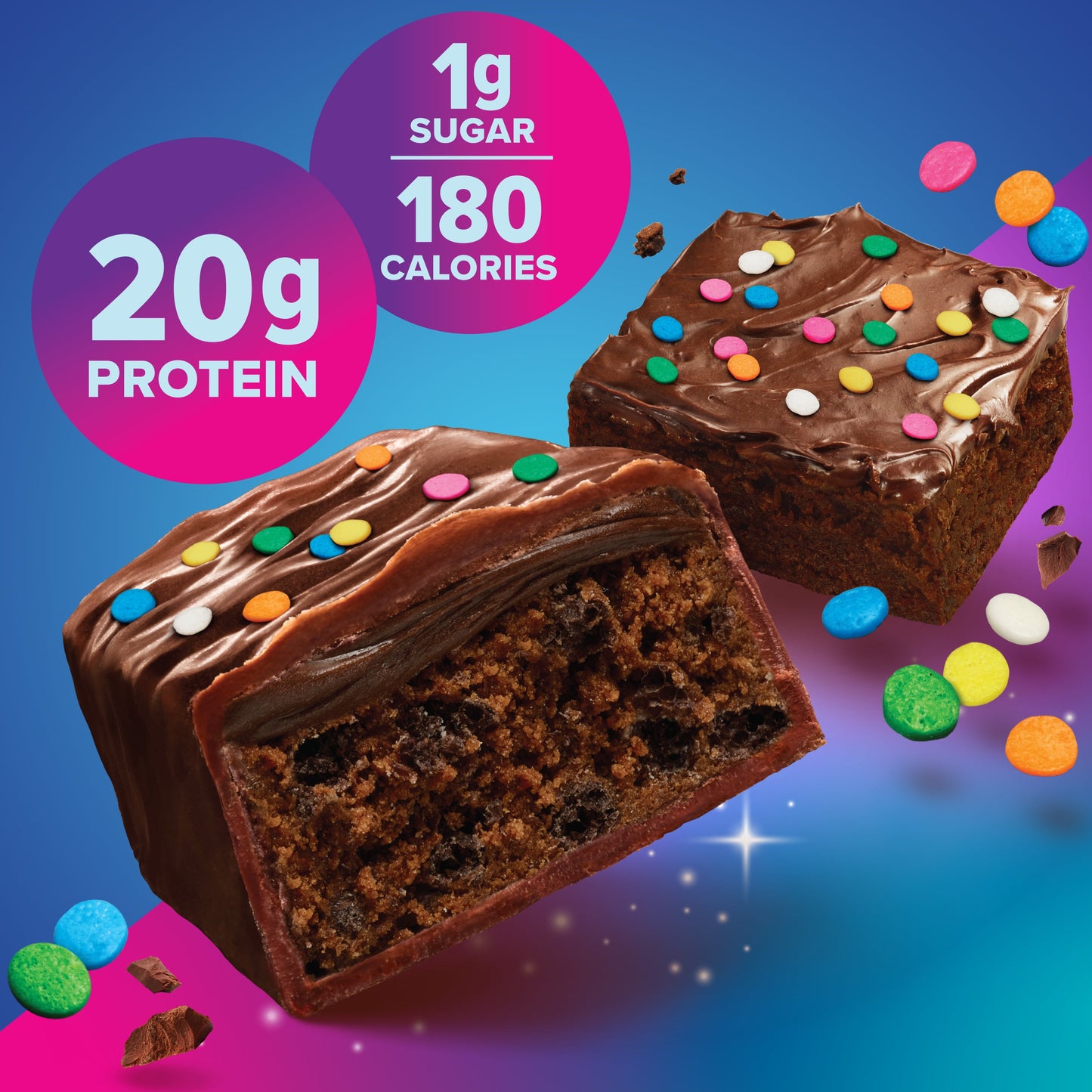 Bars, Galactic Brownie, 20G Protein, Gluten Free, 1.76 Oz, 12 Ct