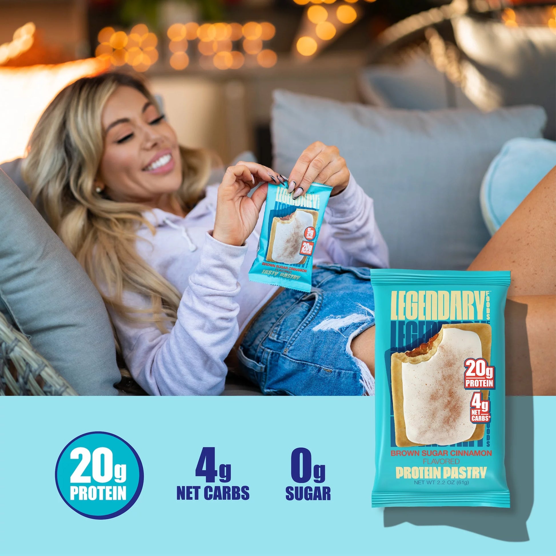 Protein Pastry - Brown Sugar Cinnamon 4 Pack | Protein Snack | Gluten-Free| Keto Friendly