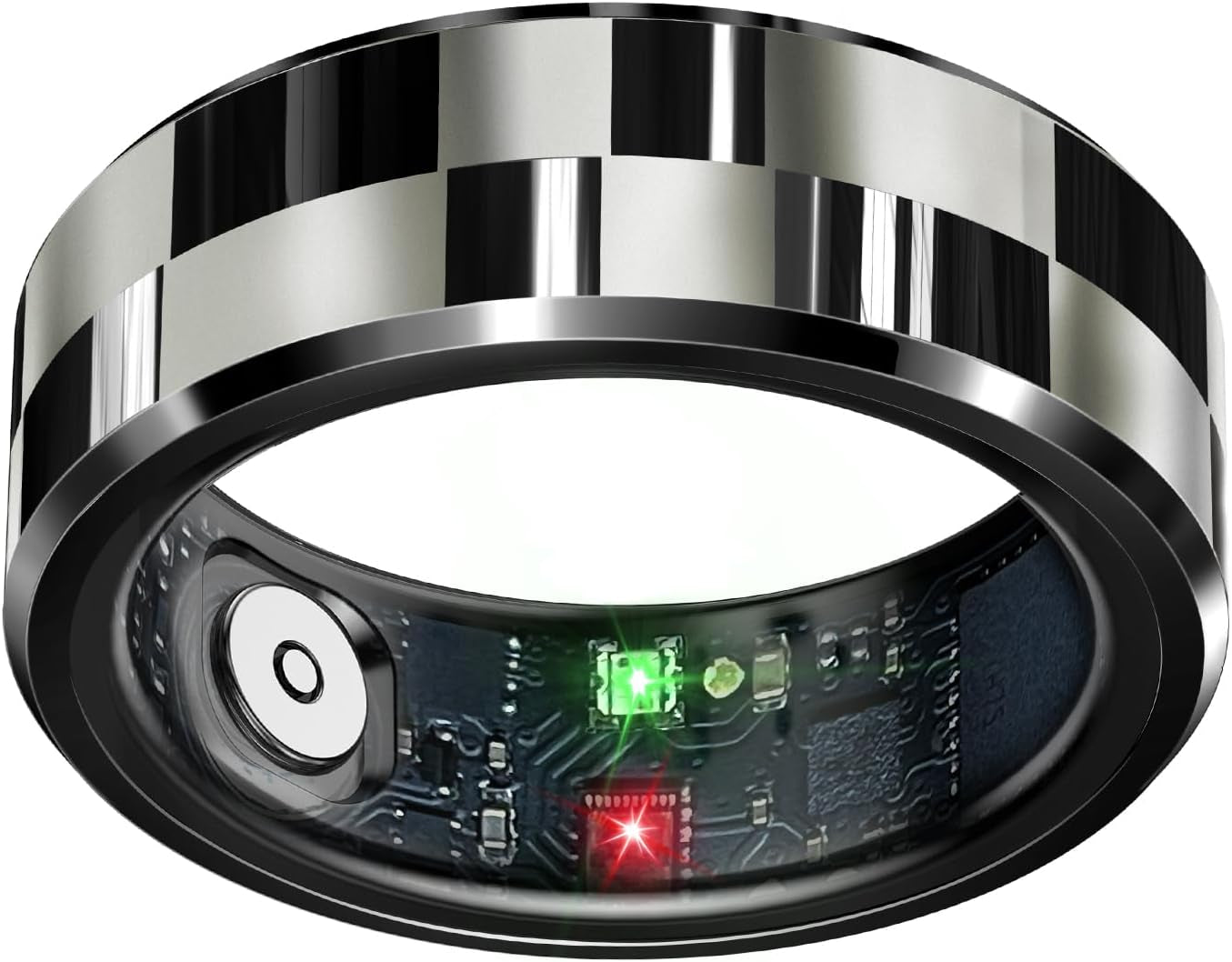 Sleep Tracker Ring with Heart Rate, Waterproof Fitness Ring for Activity Monitoring/Steps/Distance/Calories, Air Gestures, up to 7-Day Battery, for Ios Android (Silver,#12)