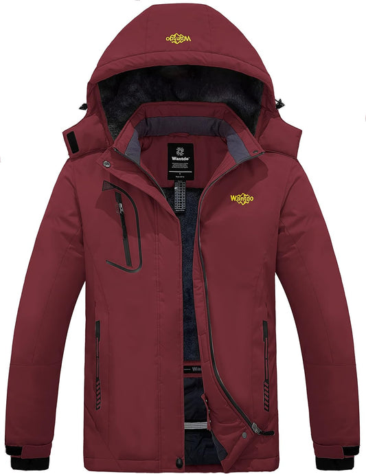 Women'S Mountain Waterproof Ski Jacket Windproof Rain Winter Warm Hooded 