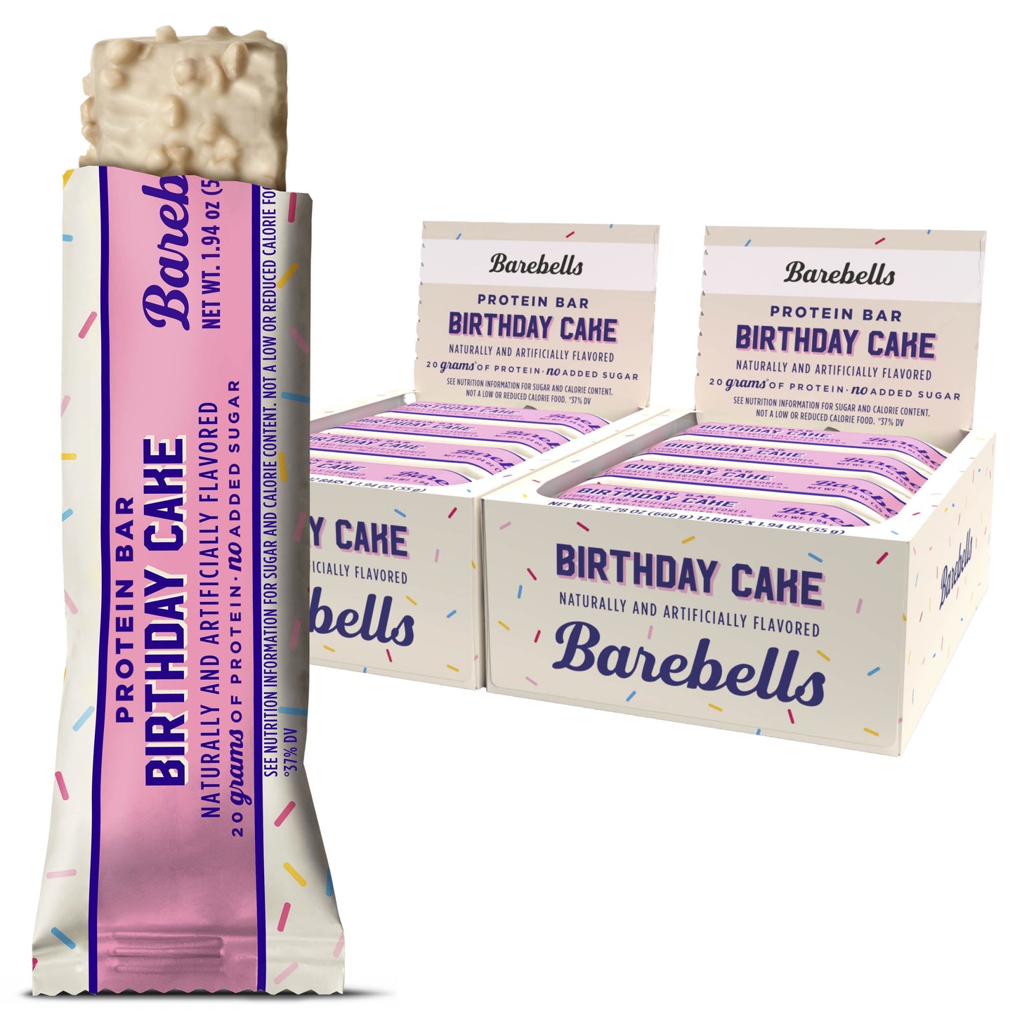 Protein Bars with 20G High Protein, 1.9Oz Bars, Birthday Cake - 24 Count