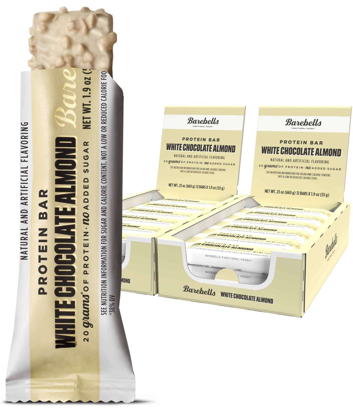 Protein Bars with 20G High Protein, 1.9Oz Bars, White Chocolate Almond - 24 Count