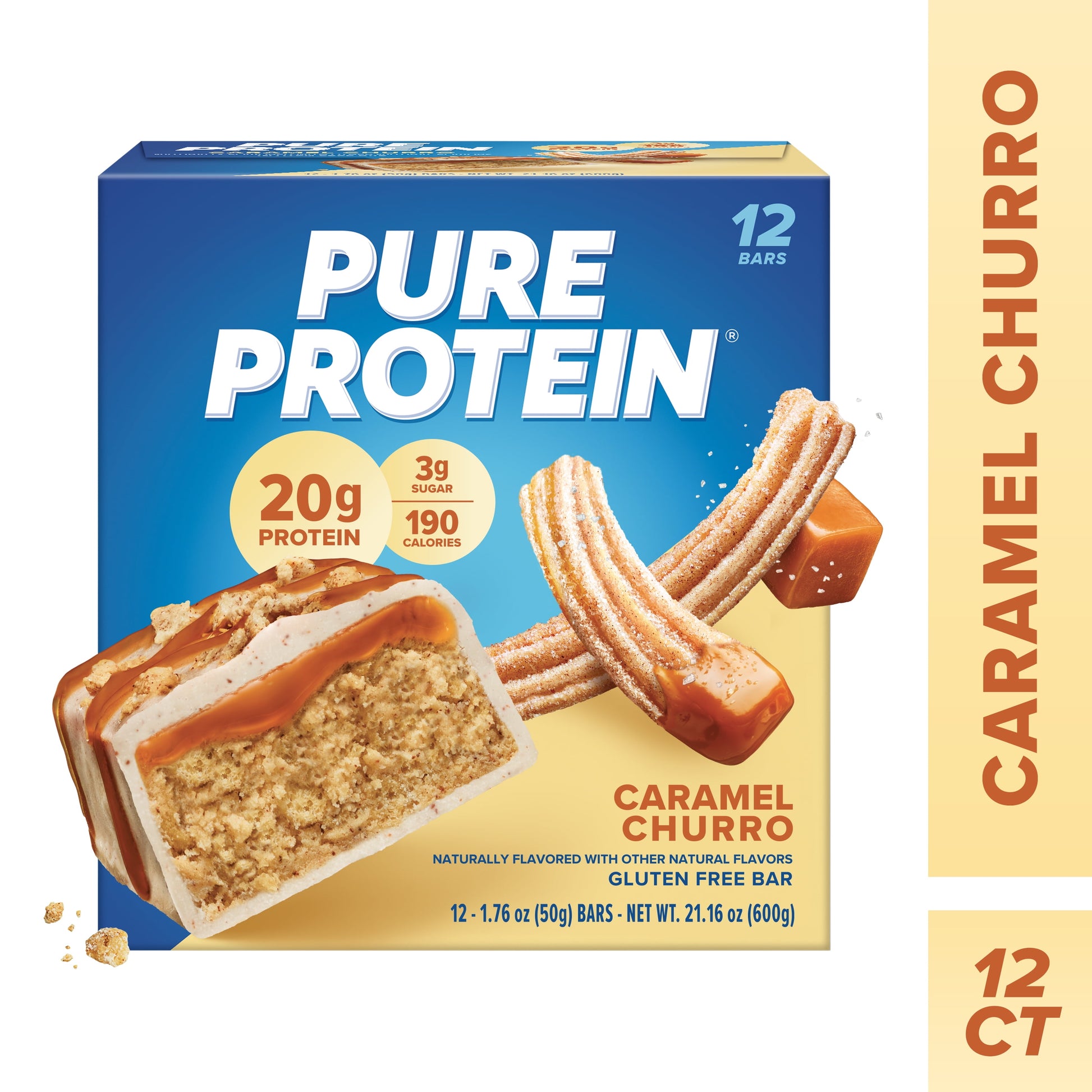 Bars, Caramel Churro, 20G Protein, Gluten Free, 1.76 Oz, 12 Ct