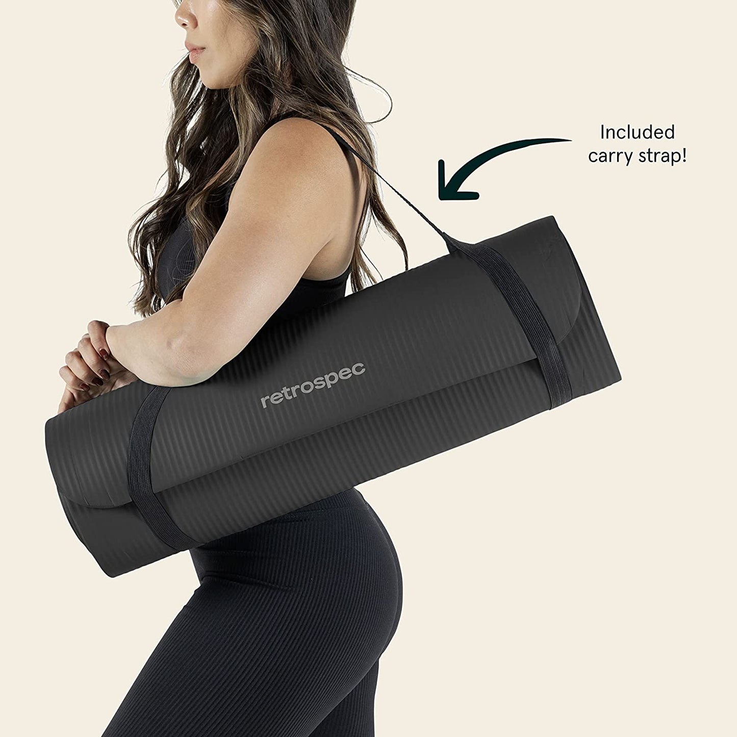 Solana Yoga Mat 1/2" Thick W/Nylon Strap 