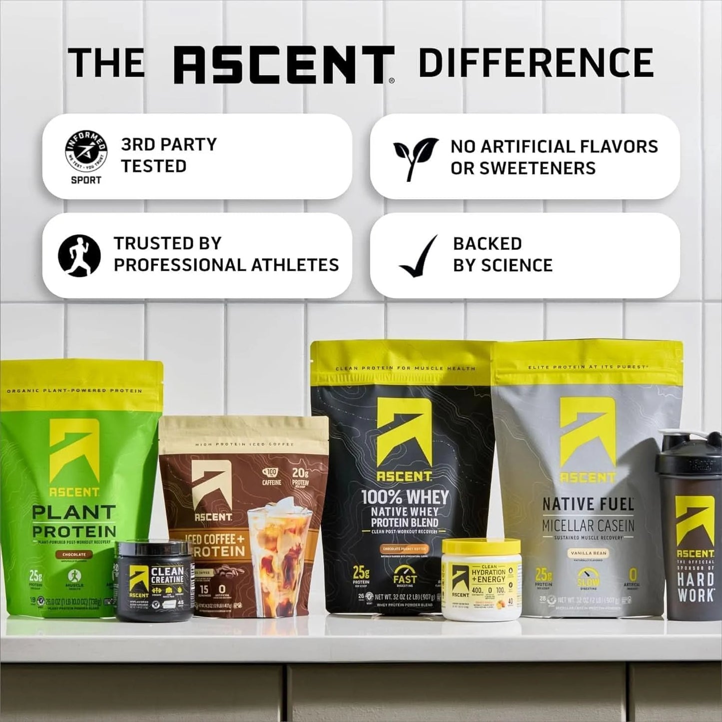 Ascent Native Fuel Whey Protein Isolate Powder, Vanilla Bean, 1 Lb