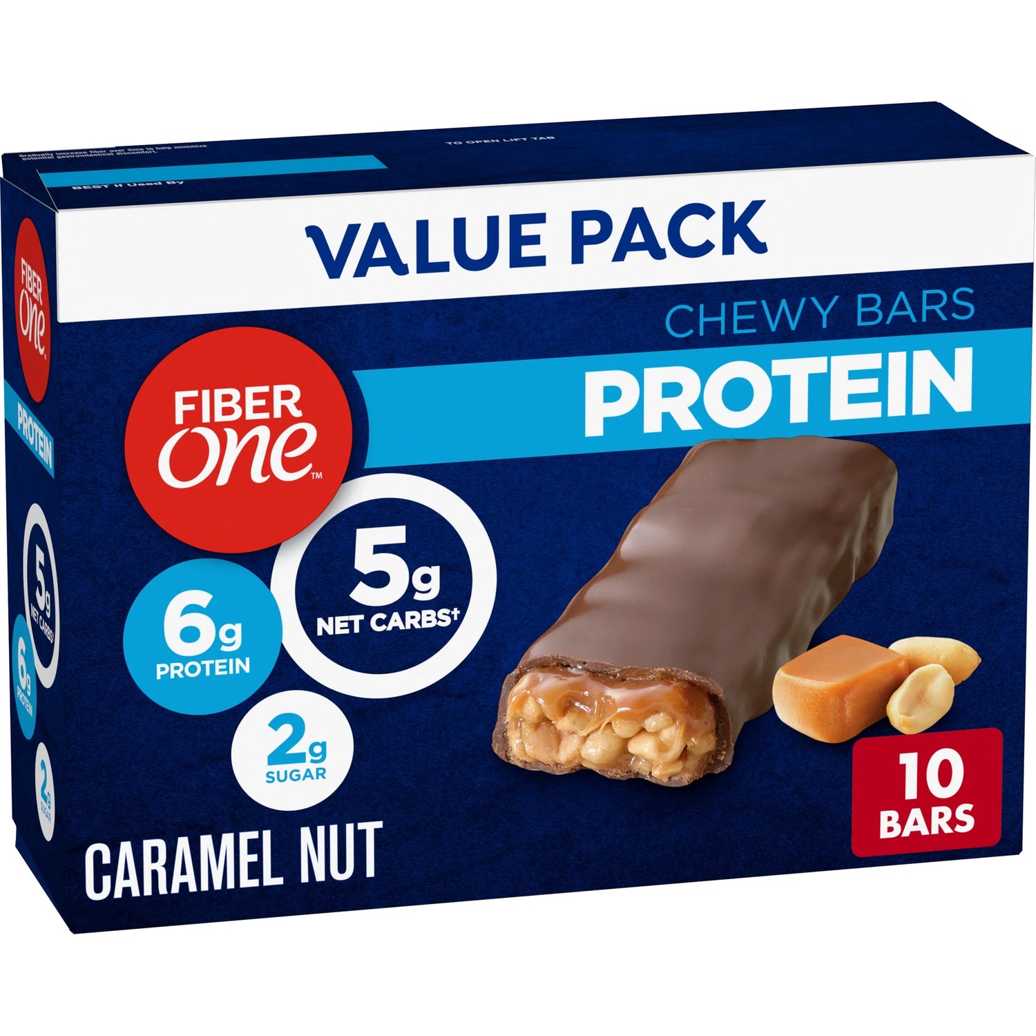 Chewy Protein Bars, Caramel Nut, Protein Snacks, 10 Ct