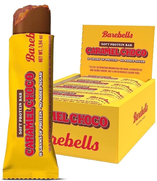 Soft Protein Bars Caramel Choco - 12 Count, 1.9Oz Bars - Protein Snacks with 16G of High Protein - Fluffy Chocolate Protein Bar with 2G of Total Sugars - Soft Protein Snack & Breakfast Bars