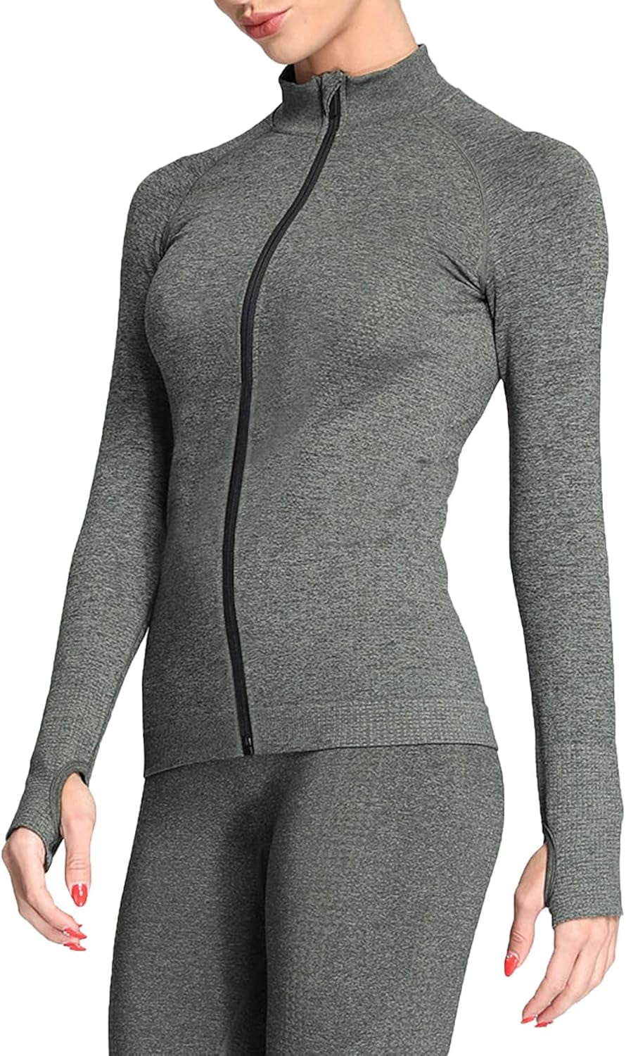 Workout Long Sleeve Shirts for Women Fall Athletic Gym Yoga Running Seamless Tee T-Shirt Tops