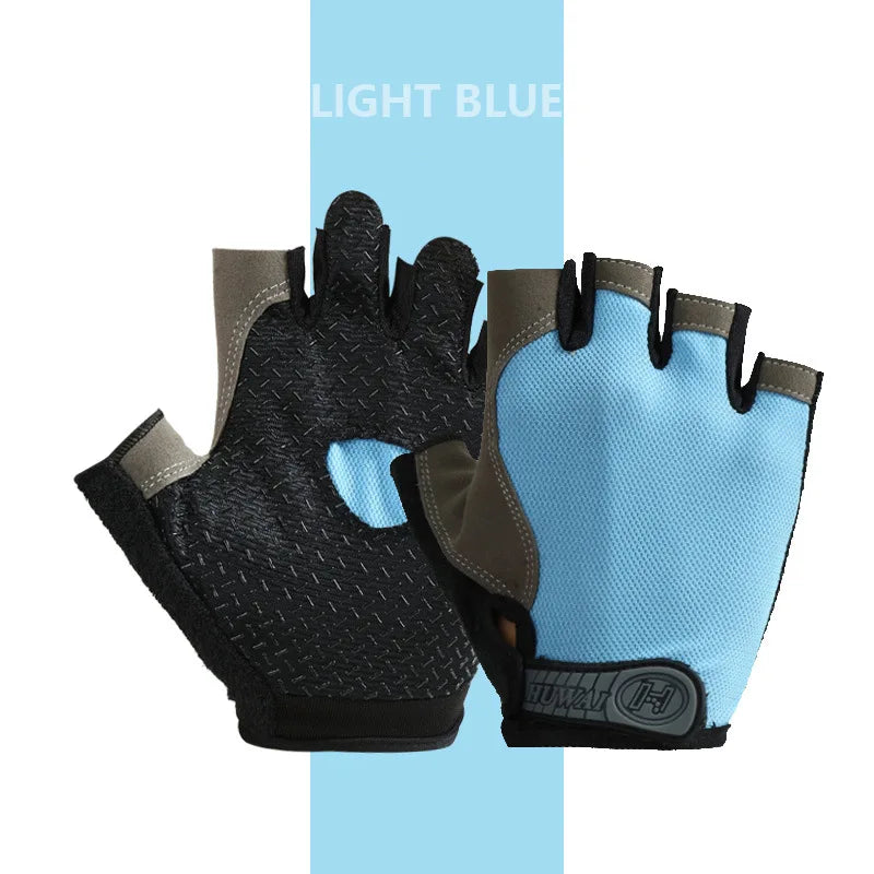 Professional Breathable Anti-Slip Half Finger Gloves for Cycling and Fishing - Unisex Design