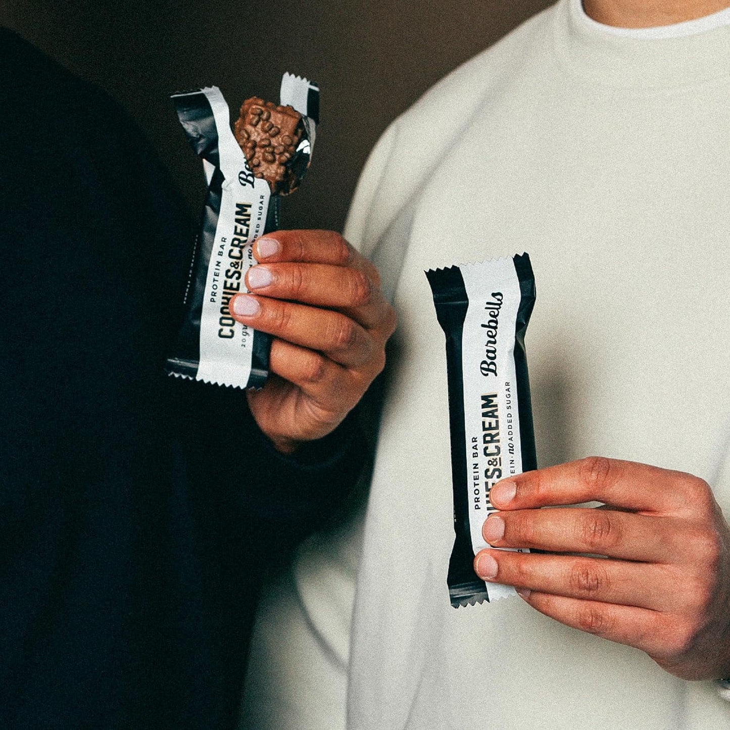 Protein Bars Cookies & Cream - 12 Count, 20G High Protein Treats - Chocolate Nutrition Bar with 1G Total Sugars - On-The-Go Breakfast or Post-Workout Snack