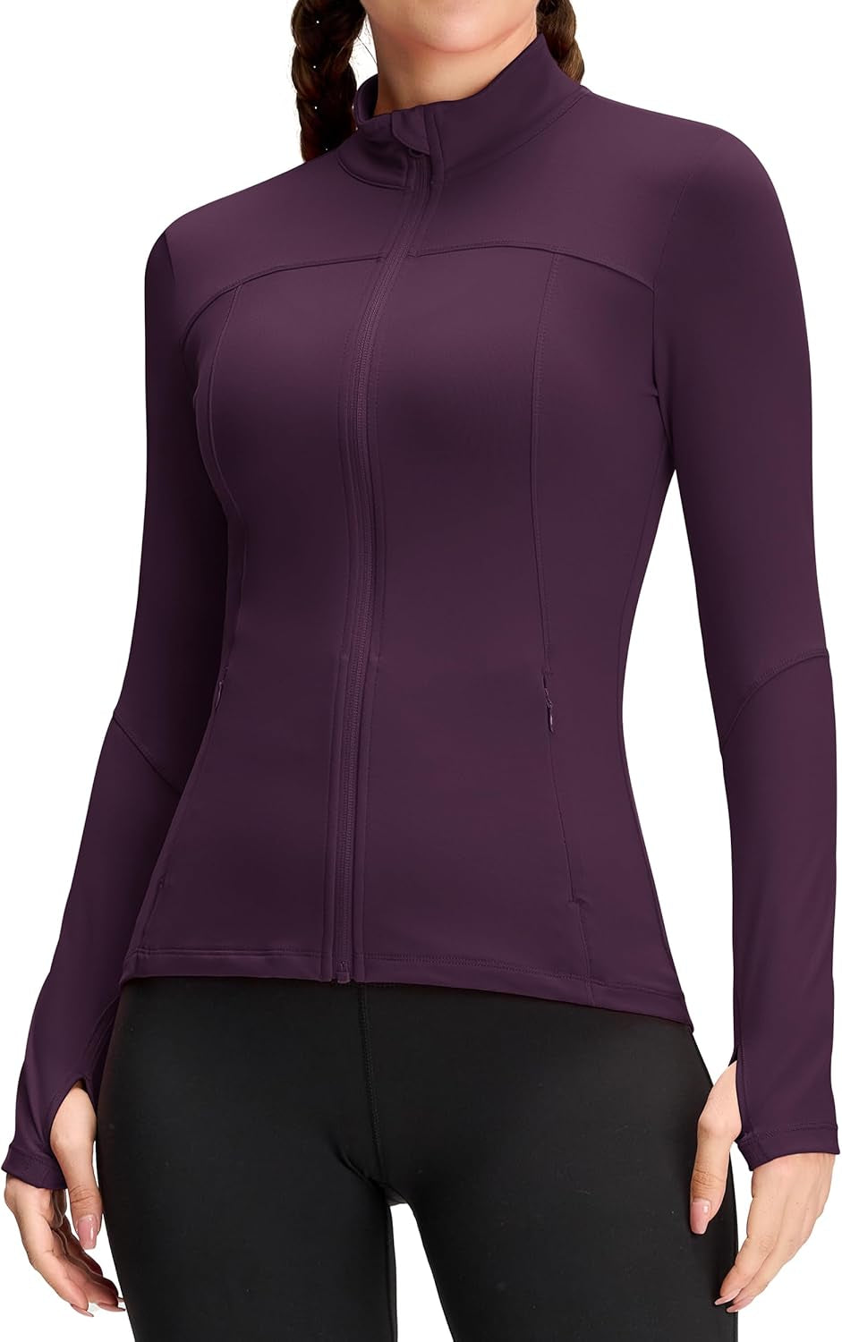 Womens Running Jackets Athletic Workout Scrub Jacket Track Full Zip up Gym for Women Yoga Top