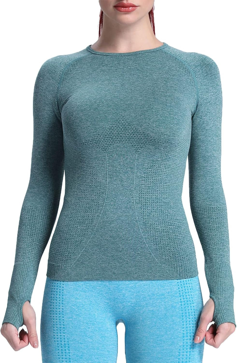 Workout Long Sleeve Shirts for Women Fall Athletic Gym Yoga Running Seamless Tee T-Shirt Tops