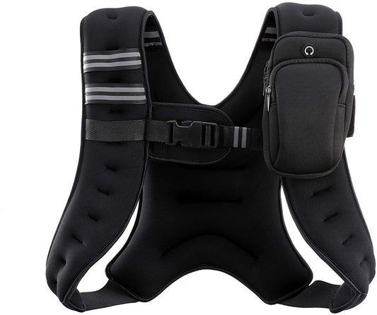 Weighted Vest with Reflective Stripe - Available in 6Lb to 30Lb for Enhanced Workout, Strength Training, Running, Fitness, Muscle Building, and Weight Loss