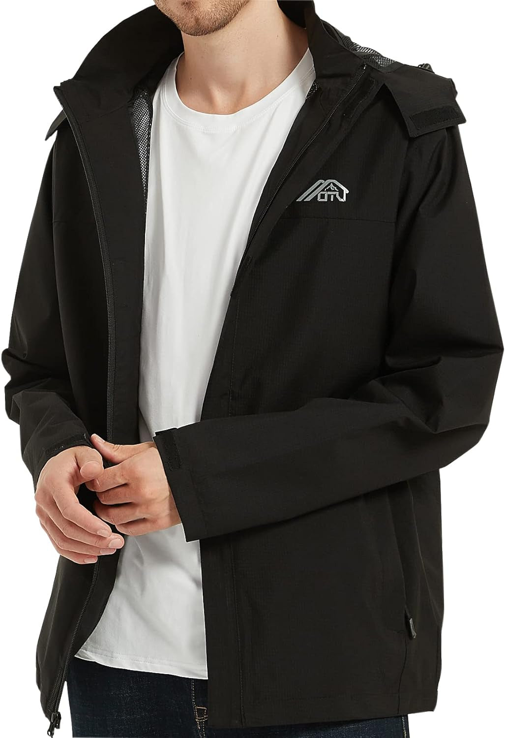 Men'S Lightweight Waterproof Hooded  Raincoat 