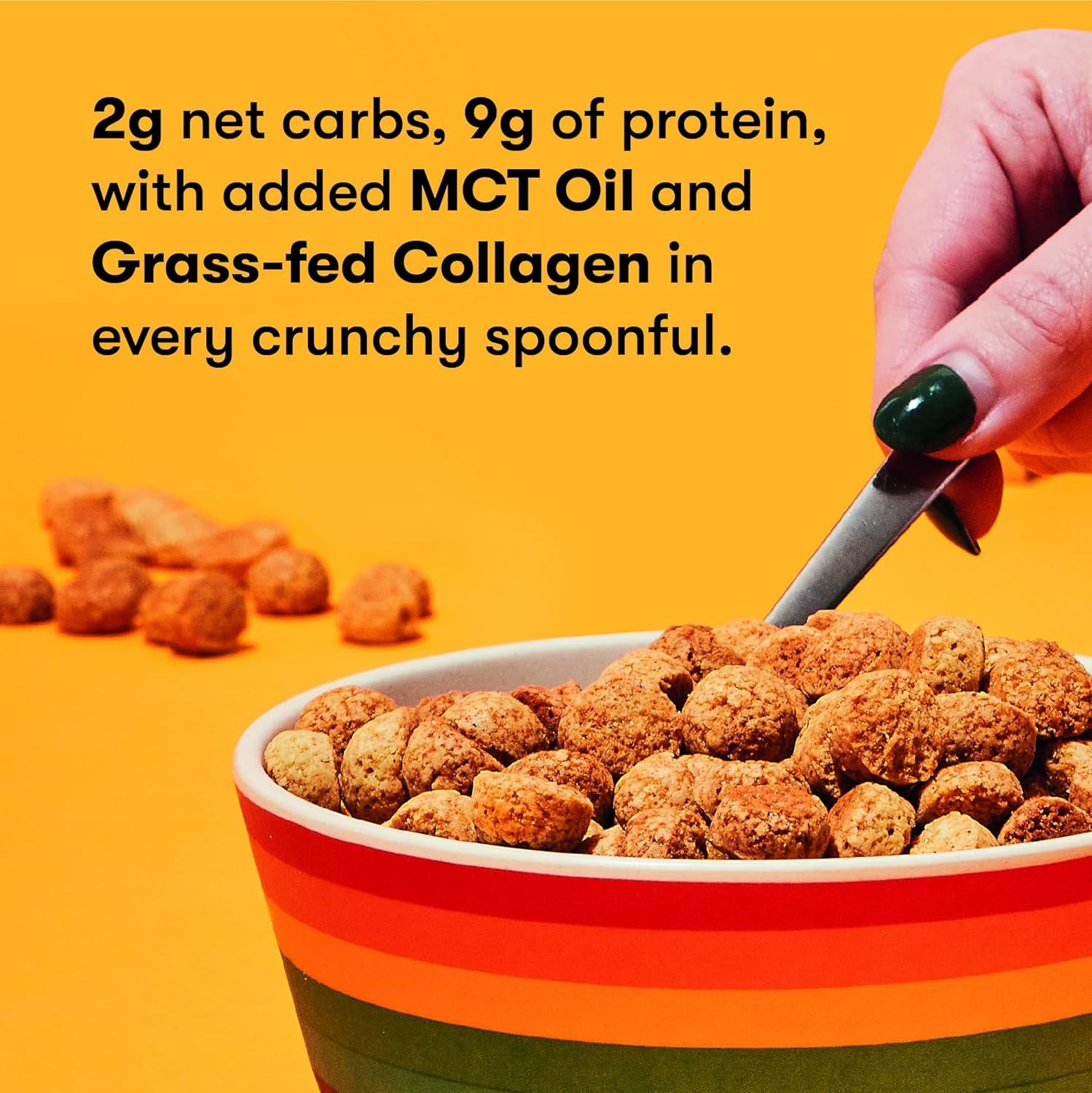 Keto Cereal | Low Net Carb, Zero Sugar, Grain Free, Keto Protein Cereal | Keto Snacks & Protein Snacks | Keto Friendly Foods | Great Keto Breakfast - (Cinnamon)