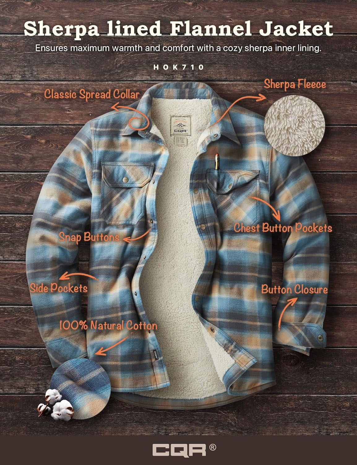 Men'S Plaid Flannel Shirt Jacket, Long Sleeve Soft Warm Sherpa/Quilted Lined, Button Up/Zip-Front